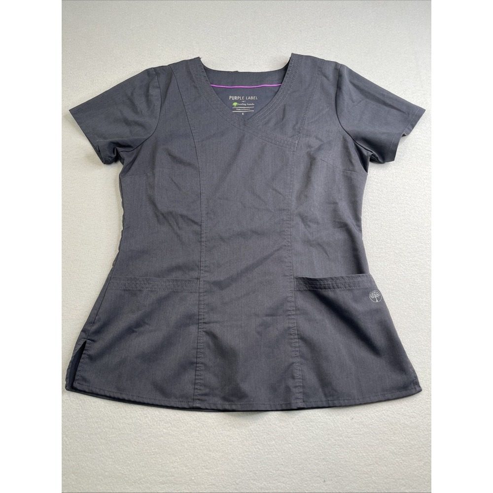 Purple Label By Healing Hands Scrub Top Size Small